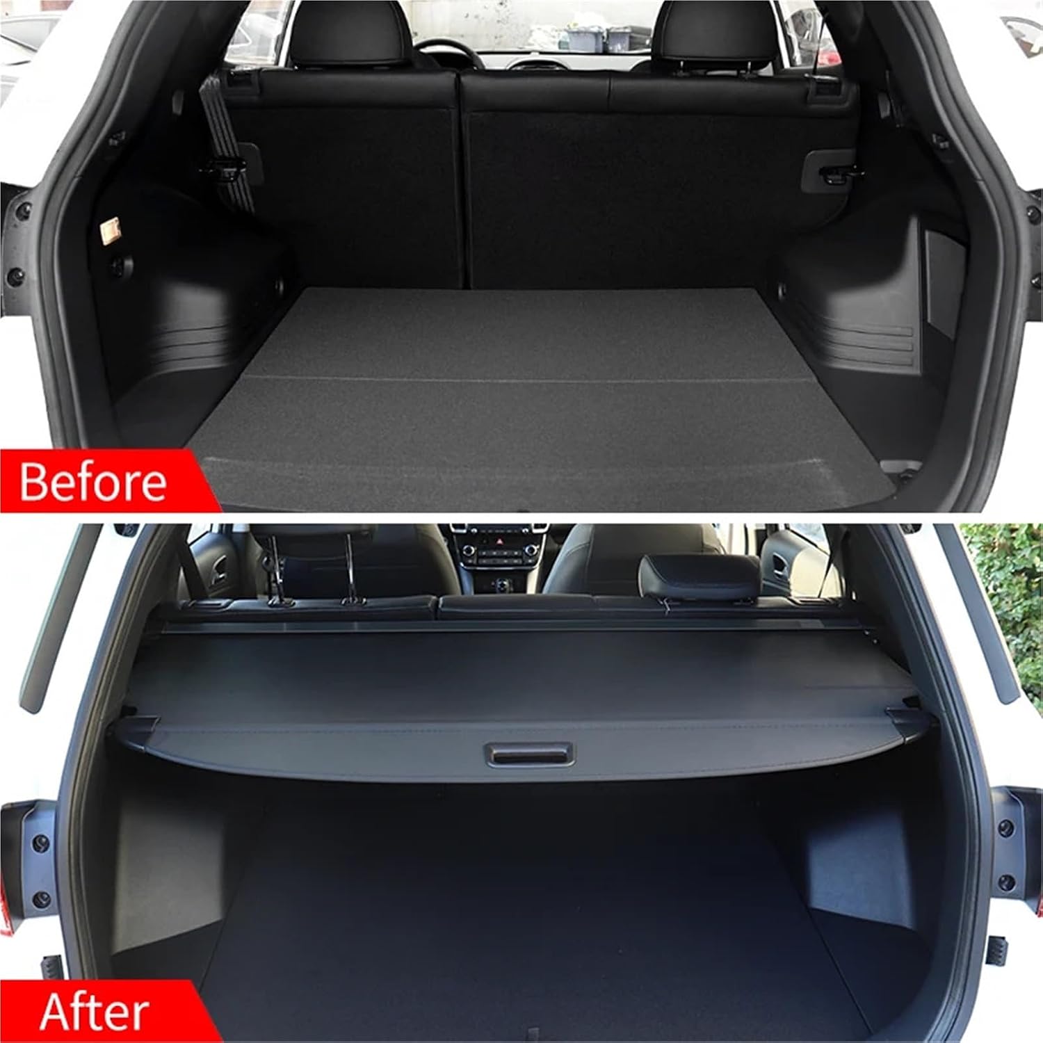 for Hyundai Tucson IX35 2010-2015 Retractable Trunk Cargo Cover Parcel Rack Shield Privacy Auto Accessories(Leather)