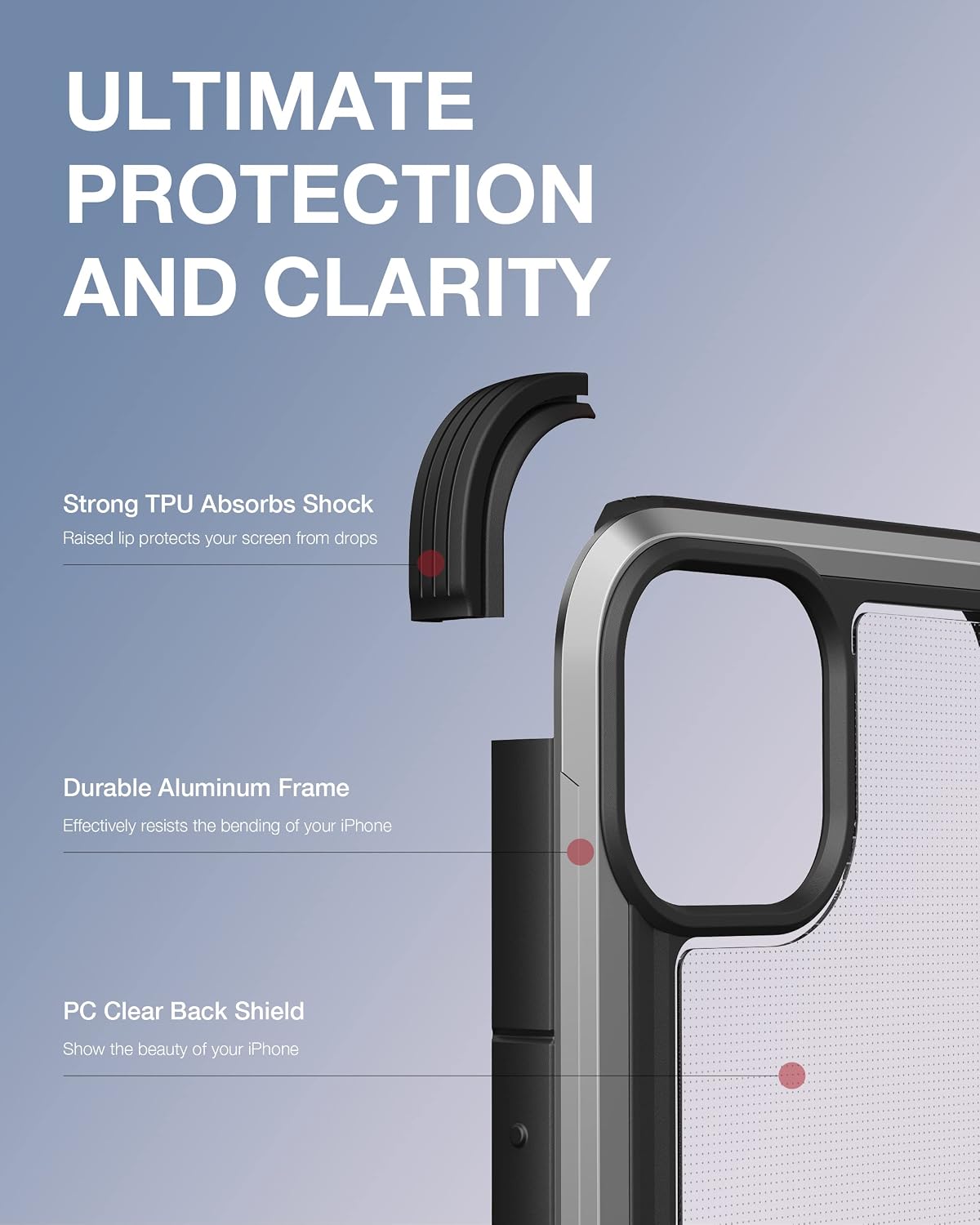 RAPTIC Shield Case Compatible with iPhone 12 Mini Case, Shock Absorbing Protection, Durable Aluminum Frame, 10ft Drop Tested, Fits iPhone 12 Mini, Black