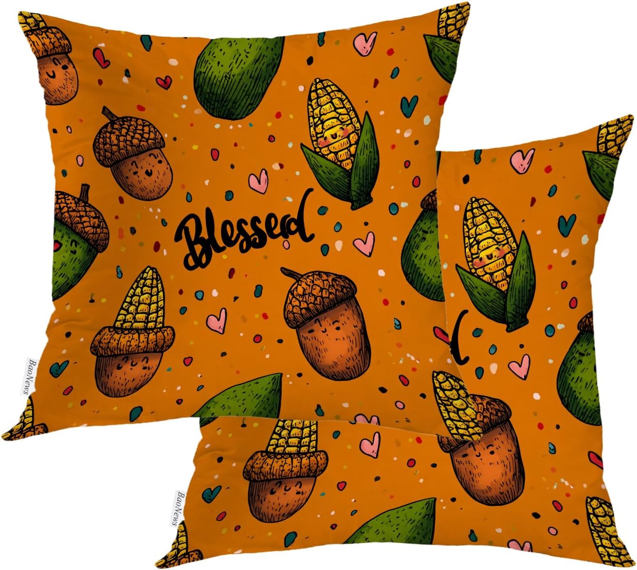 Snowy Scene Children Playing Pillowcases, Winter Cottage with Snowman Bed Pillow Cover Digital Blended Hidden Zipper for Hair Skin Lumbar 20X26 in 2 Pcs