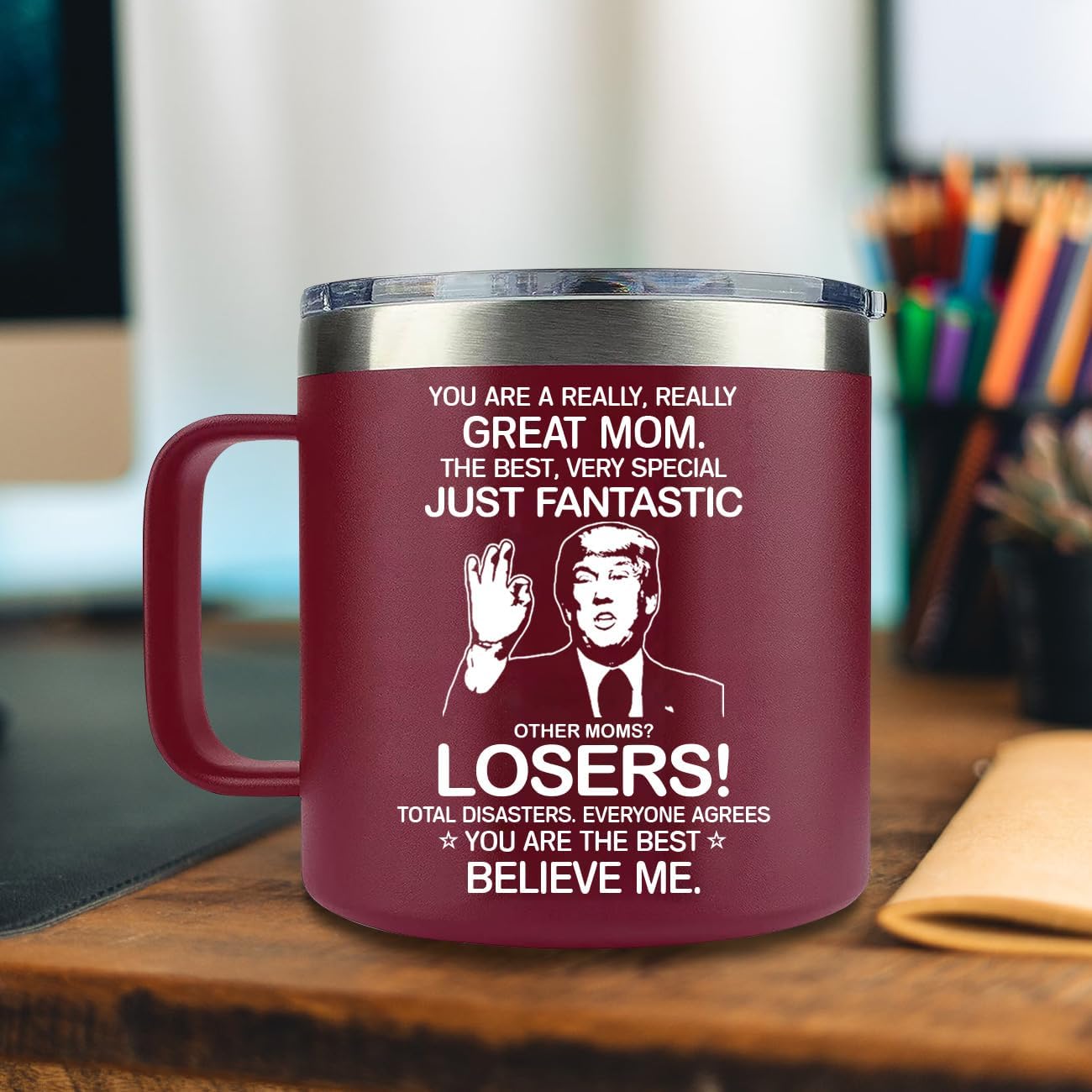 MFGNEH Mothers Day Gifts for Mom,Mom Birthday Gifts,Mother Gift for Christmas, Gift for Mama from Daughter,Son,Kids,New Moms for Women,Thank You Mother,14oz Red Tumbler Mug - Image 7