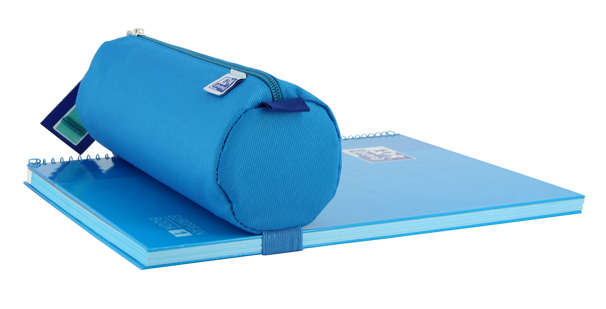 Oxford, Large Round School Case with Elastic Rubber, 22 cm, Turquoise, 22 x 7 x 9 cm - Image 2