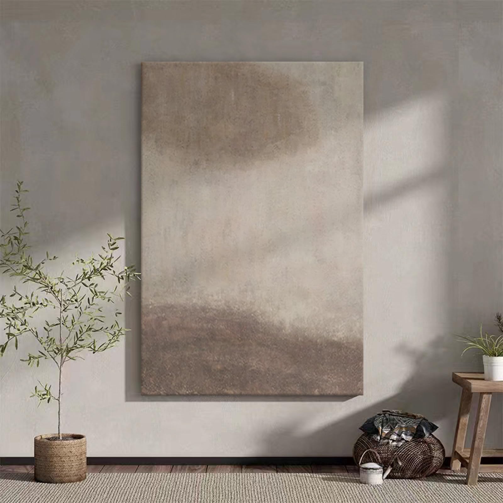 Peinture à l'huile pour habiller un grand mur vide de salon