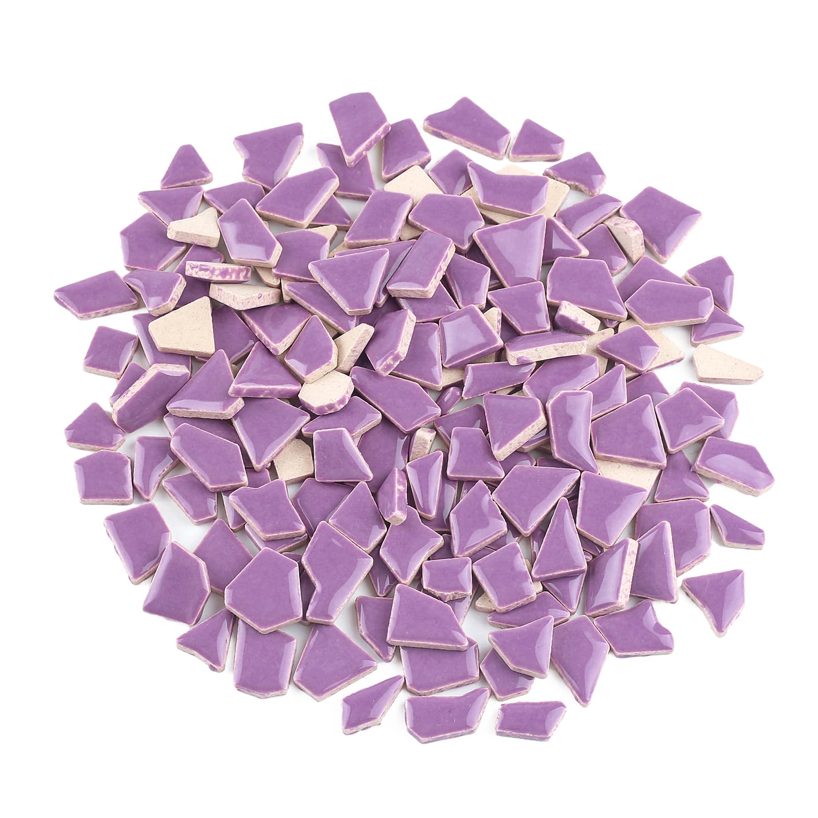 Purple Mosaic Tiles for Crafts Bulk,200g Broken Tiles Pieces for Mosaic Craft Supplies, Ideal for Mosaic Art Craft Projects and Mosaic Outdoor Decor(Purple)