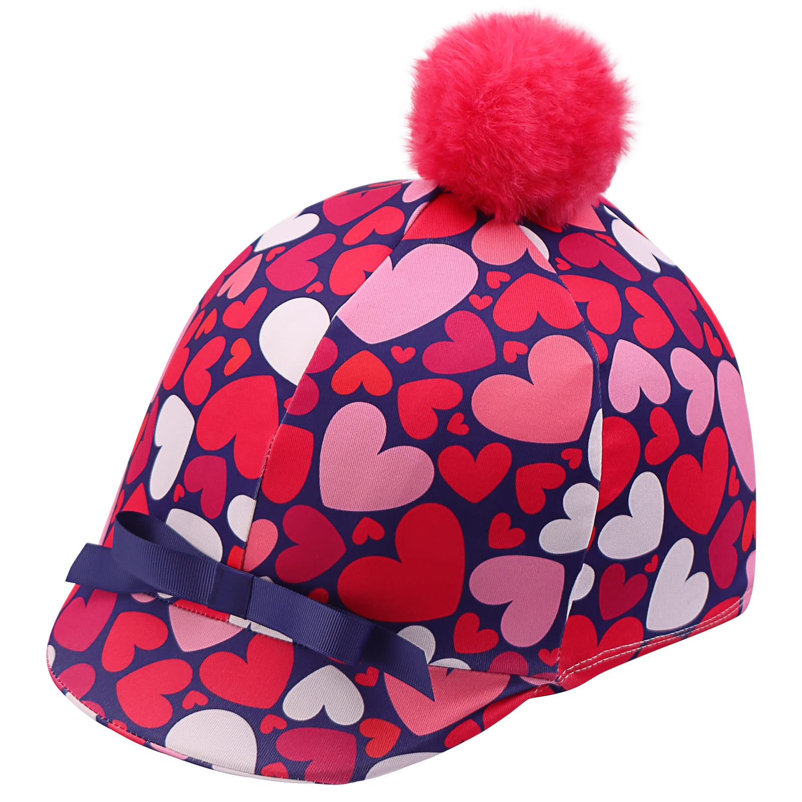 Harrison Howard Equestrian Riding Helmet Cover with Cute Bow COVER ONLY, HELMET NOT INCLUDED
