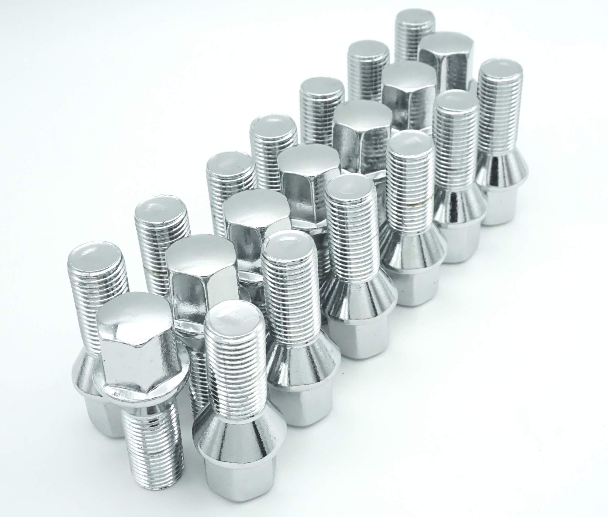 20 x chromowane śruby do kół M14 x 1,5 stożkowy 28 mm M14 1,5