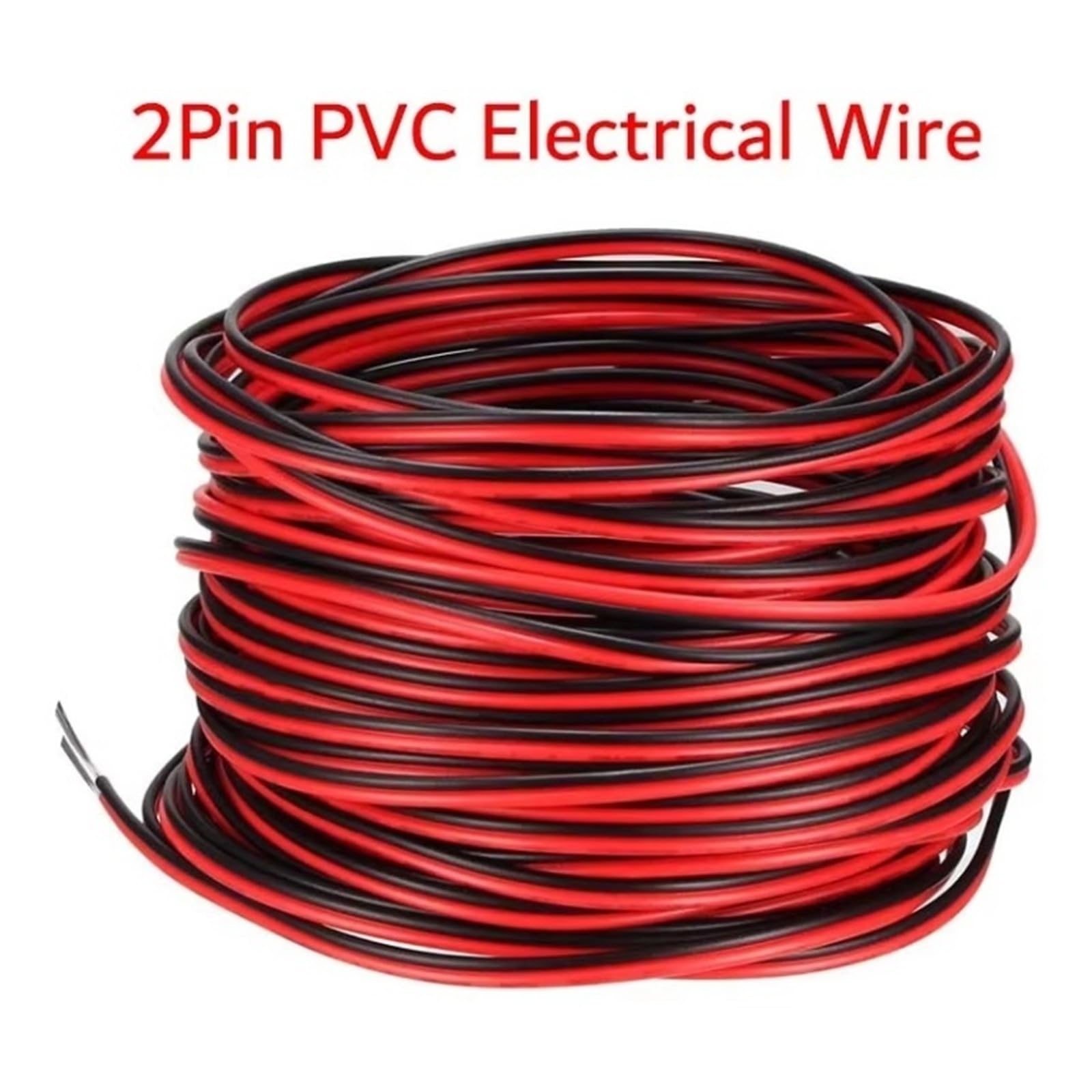 Przewód silikonowy Kabel zasilający DC12V 2-pinowy 5M ~ 100M 18 20 22 AWG | Przewód miedziany PVC do taśm świetlnych LED (5 m, 2 piny PCW 22awg)