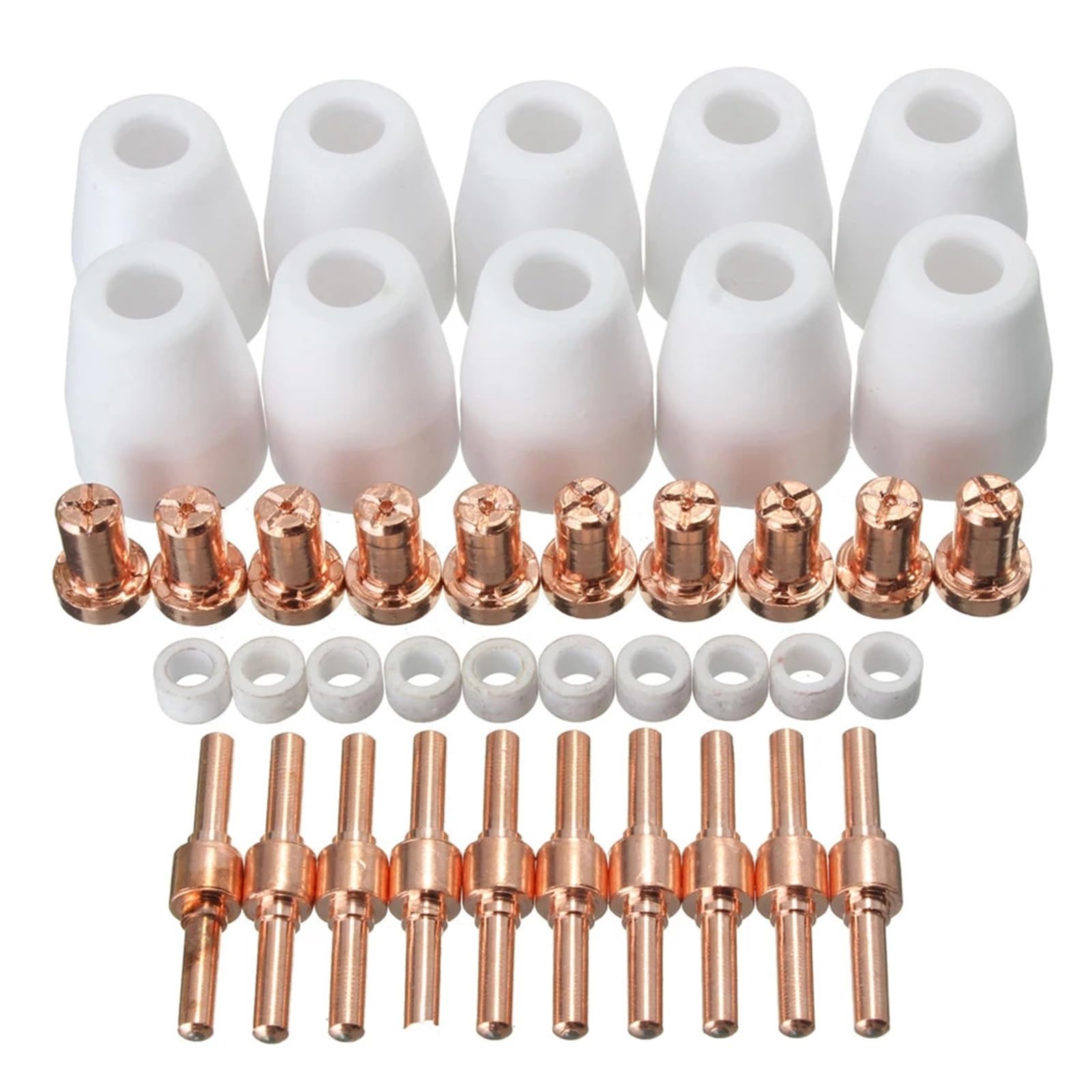 ZagYing 40Pcs Air Plasma Cutter Consumables Nozzles Tip Torch Consumable for PT-31 LG-40 Torch CUT-40 50 Electrodes Shield Cup