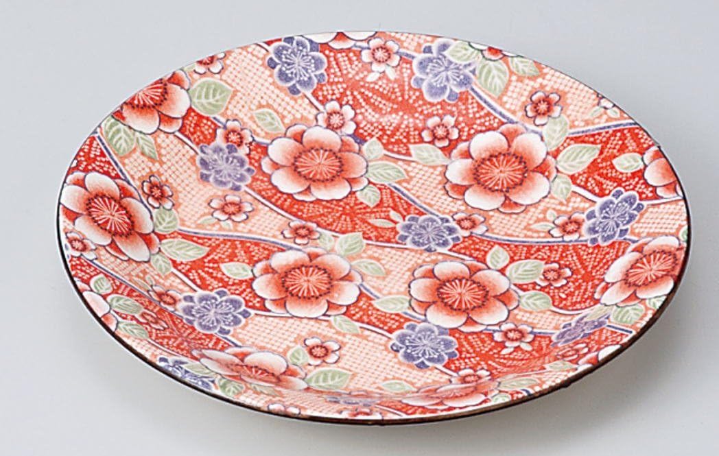 Japanese dishes Red dye 5.0 plate (red) 5 disc MINOyaki