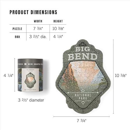 Miniatura 6 de Lantern Press Mini rompecabezas para adultos, protege nuestros parques nacionales (Big Bend)