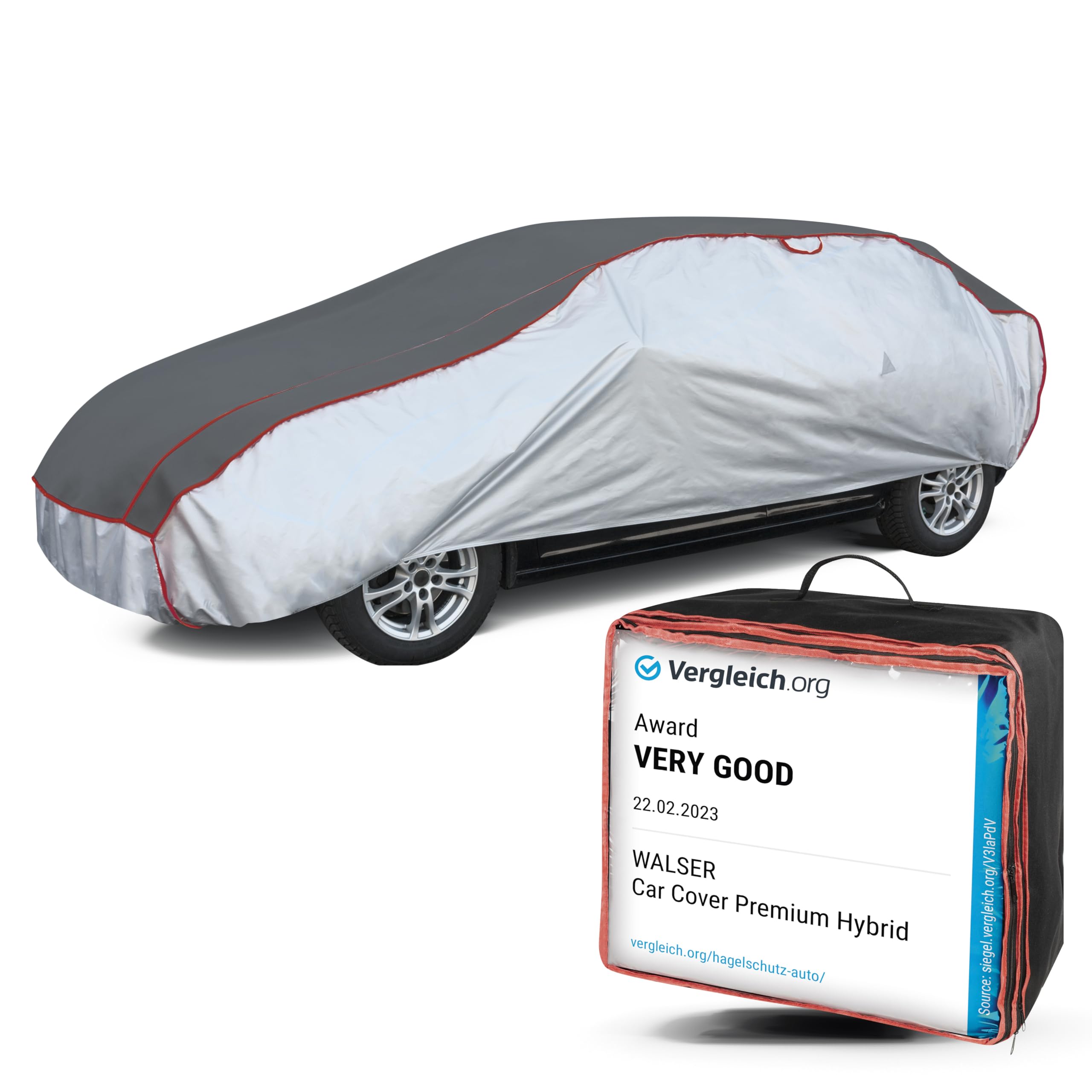 WALSER car hail protection cover Premium Hybrid Award Very Good* water-repellent breathable hail protection garage for hail protection, size: M 30969