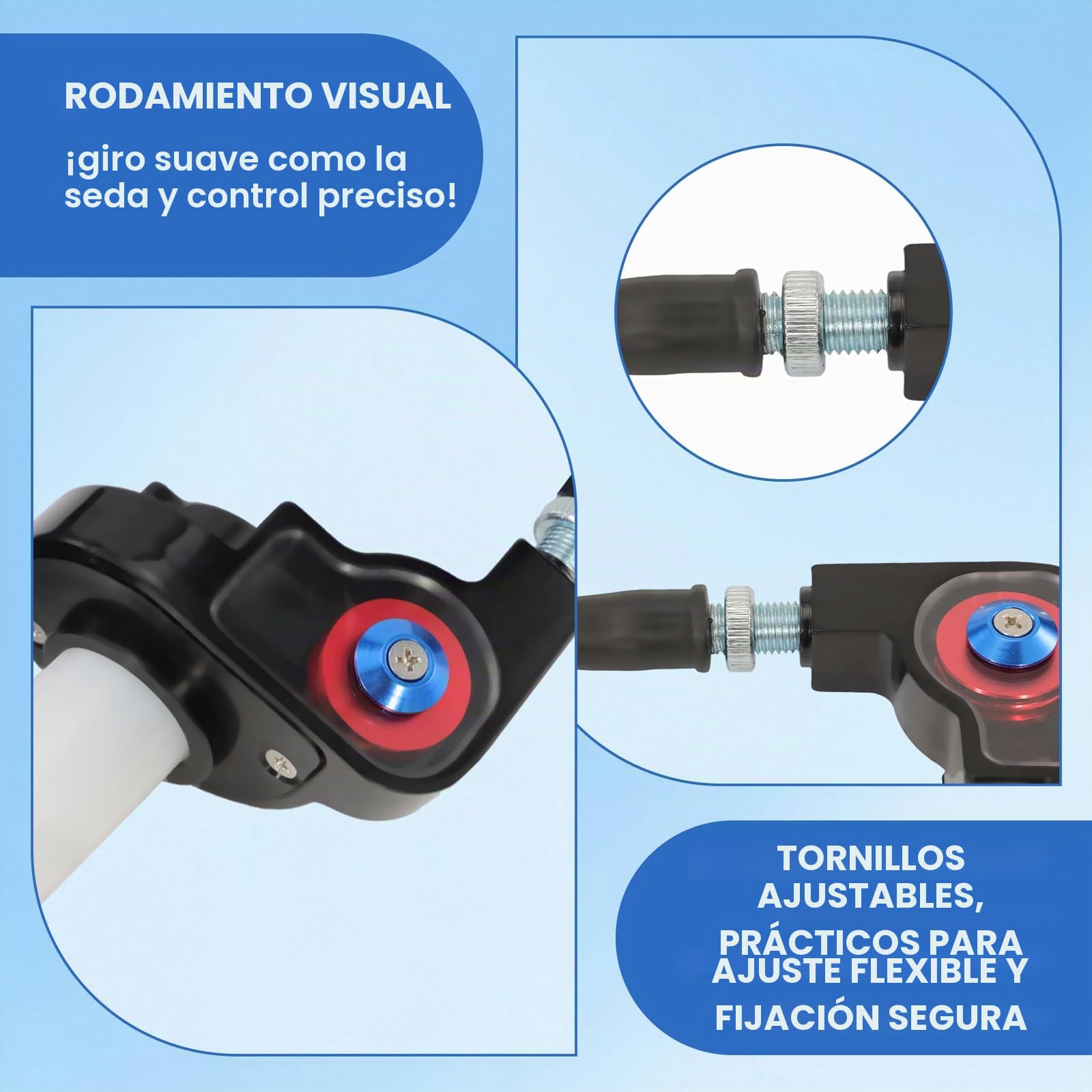 Kit de Empuñaduras de Acelerador de Giro Rápido con Manillar de Aleación de Aluminio y Cable de 1.2m, Empuñaduras Visuales de 7/8 Pulgadas (22mm) para Motocicletas 50cc-200cc, Quad y Pit Dirt Bike