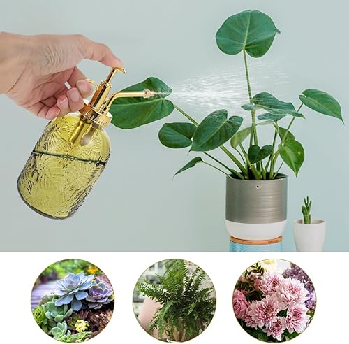 Miniatura 7 de YARNOW Regadera rociadora Botella de agua de vidrio antiguo Planta de vidrio vintage Bomba rociador de agua Mister Regadera Pequeña Regadera Olla de