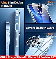 Vista 5 de SPIDERCASE Solo diseñada para iPhone 13 Pro Max, funda delgada para iPhone 13 Pro Max de 6.7 pulgadas, transparente Naranja