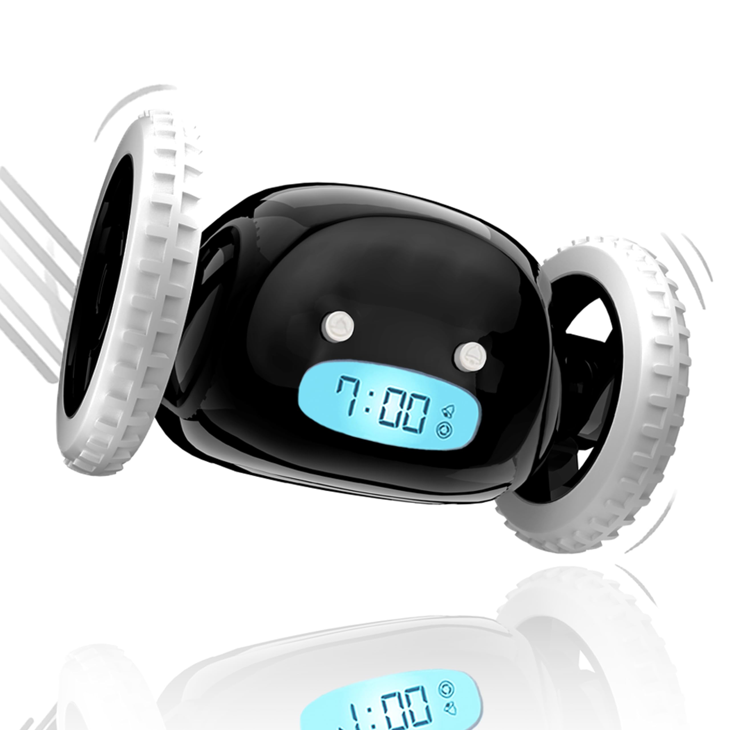 HASTHIP® LCD Alarm Clock on Wheels for Heavy Sleepers - 80 Decibels Digital Alarm Clock Run Away, Moving, Annoying, Jump, Roll, 1-Time Snooze, Wake, Moving Stunt Features for Teens & Adults (B0D7C23HYV) Amazon Price History, Amazon Price Tracker