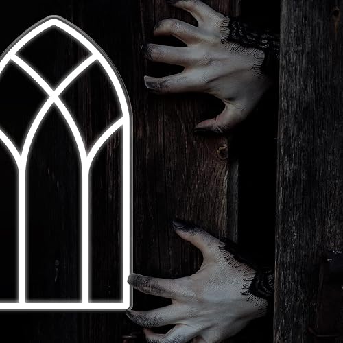 Miniatura 4 de Letrero de neón para ventana de catedral de 16.5 pulgadas, decoración gótica estética para el hogar, dormitorio, baño, pasillo, letreros de neón