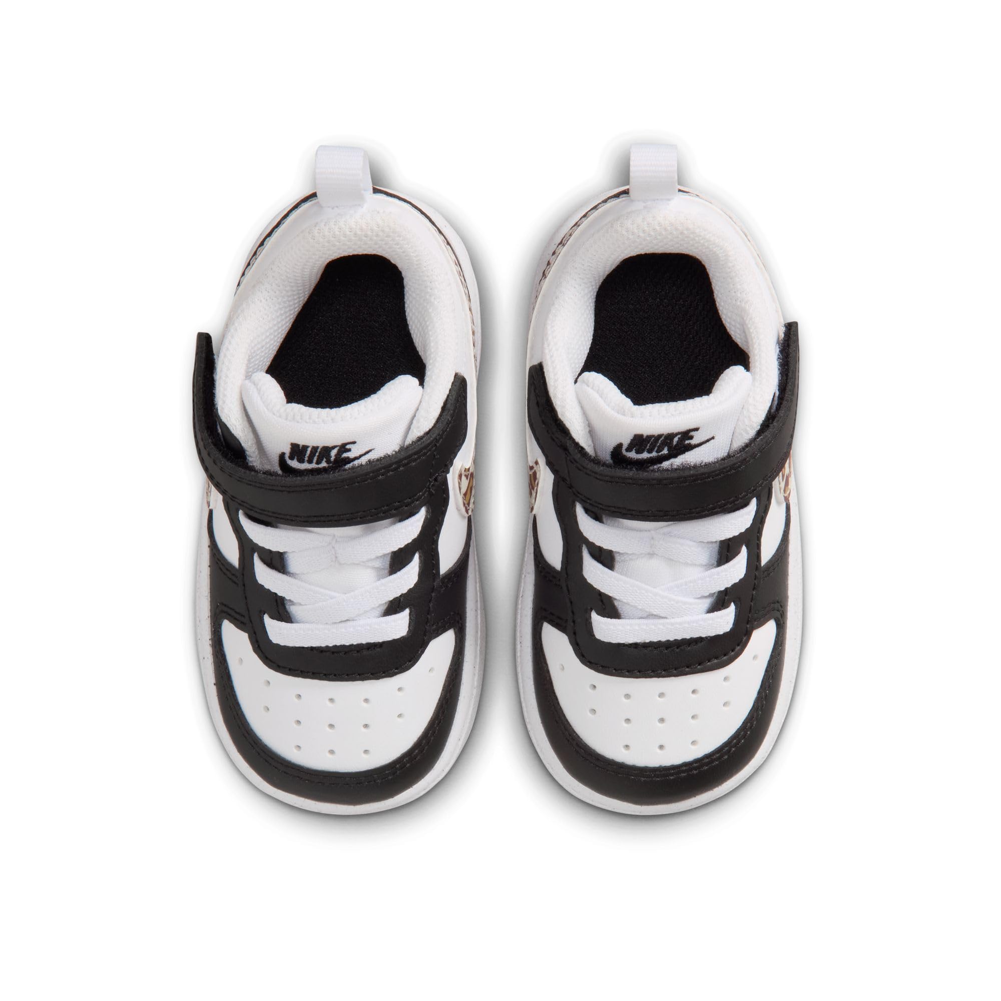 Nike Court Borough - Scarpe basse per neonati/bambini, colore: nero/bianco/gomma, marrone medio/bianco