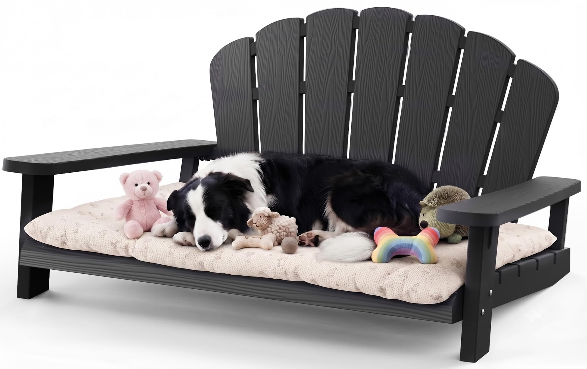 EFU 41Inch Outdoor Dog Bed, Elevated Dog Bed,Pet Furniture(Black)