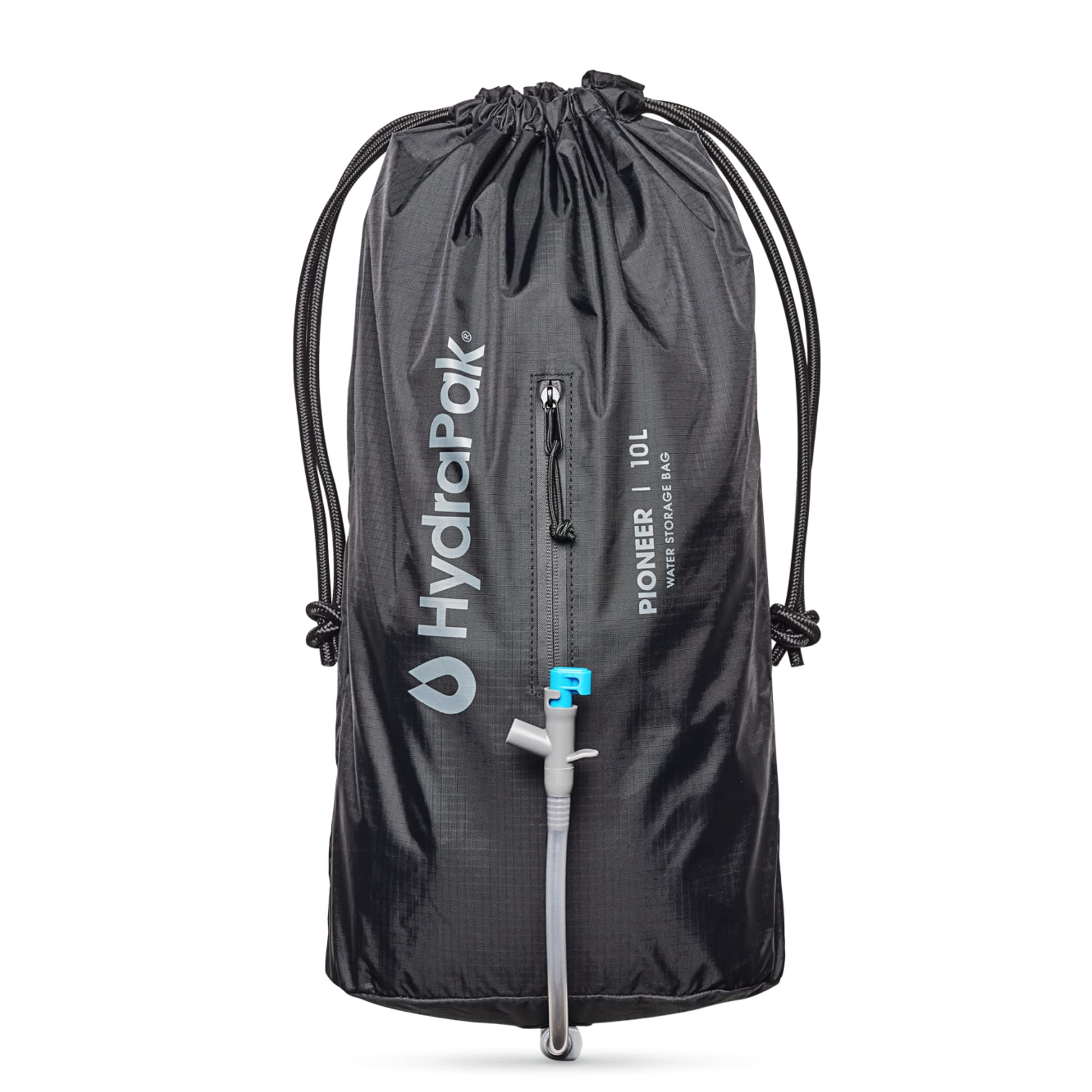 Pioneer - Collapsible Water Storage and Dispensing System (6L/200oz) - BPA & PVC Free Camping Hydration Bladder/Reservoir and Sleeve, Black