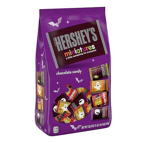 HERSHEY'S Surtido de miniaturas con bolsa de láminas de Halloween, 30.9 onzas