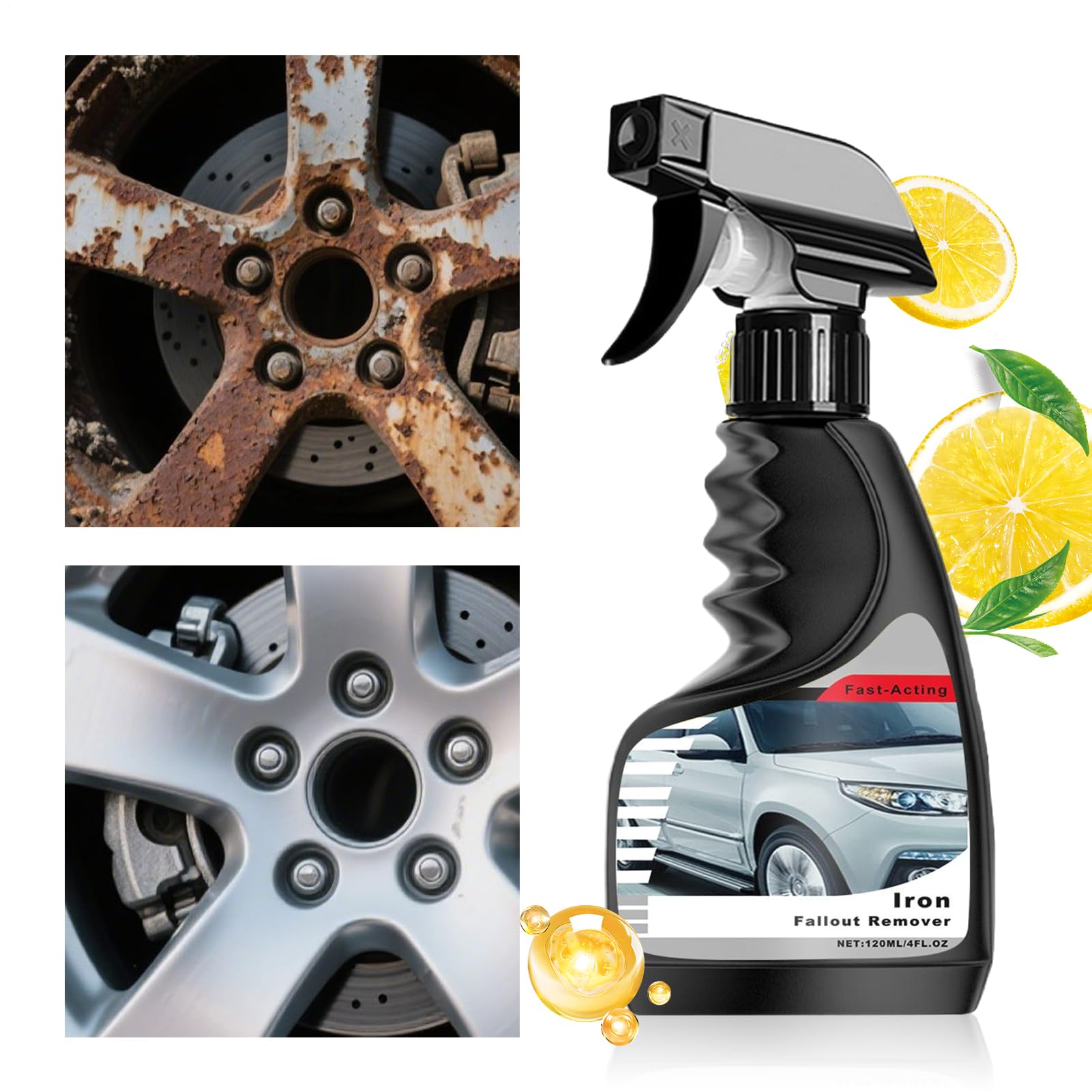 Rust Reformer Spray | 120ml Long-Lasting Car Maintenance Cleaner - Car Wheel Rust Remover Spray - for Auto Wheels Doors Boat Exhaust Pipes Chassis Brackets
