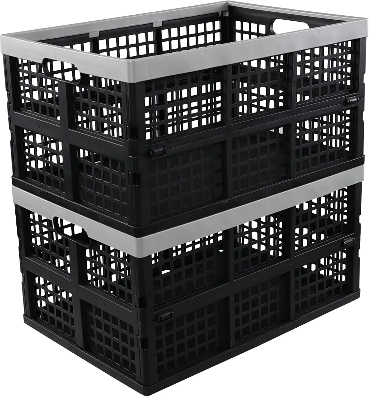 Ponpong 42 L Collapsible Crate Storage, Plastic Folding