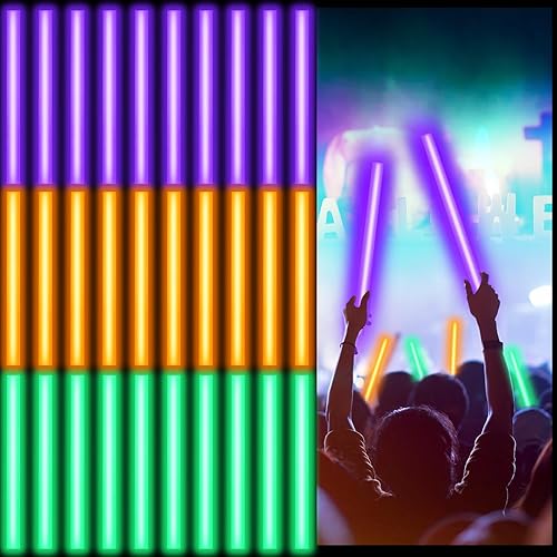 Lewtemi 30 unidades de palos brillantes grandes de Mardi Gras, palos de luz gigantes de carnaval, palos de luz de grado industrial, a granel para