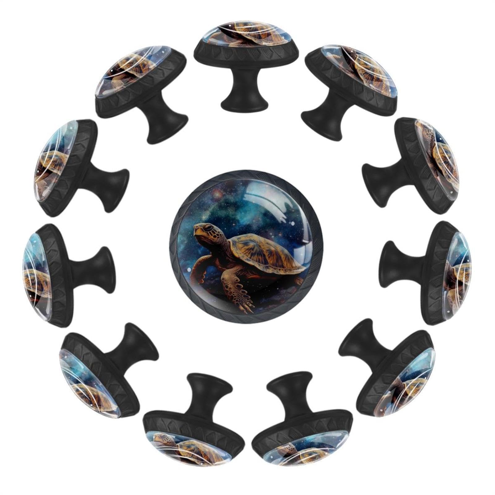 Boutons de tiroir ronds en verre cristal transparent Art Galaxy pour meubles et armoires