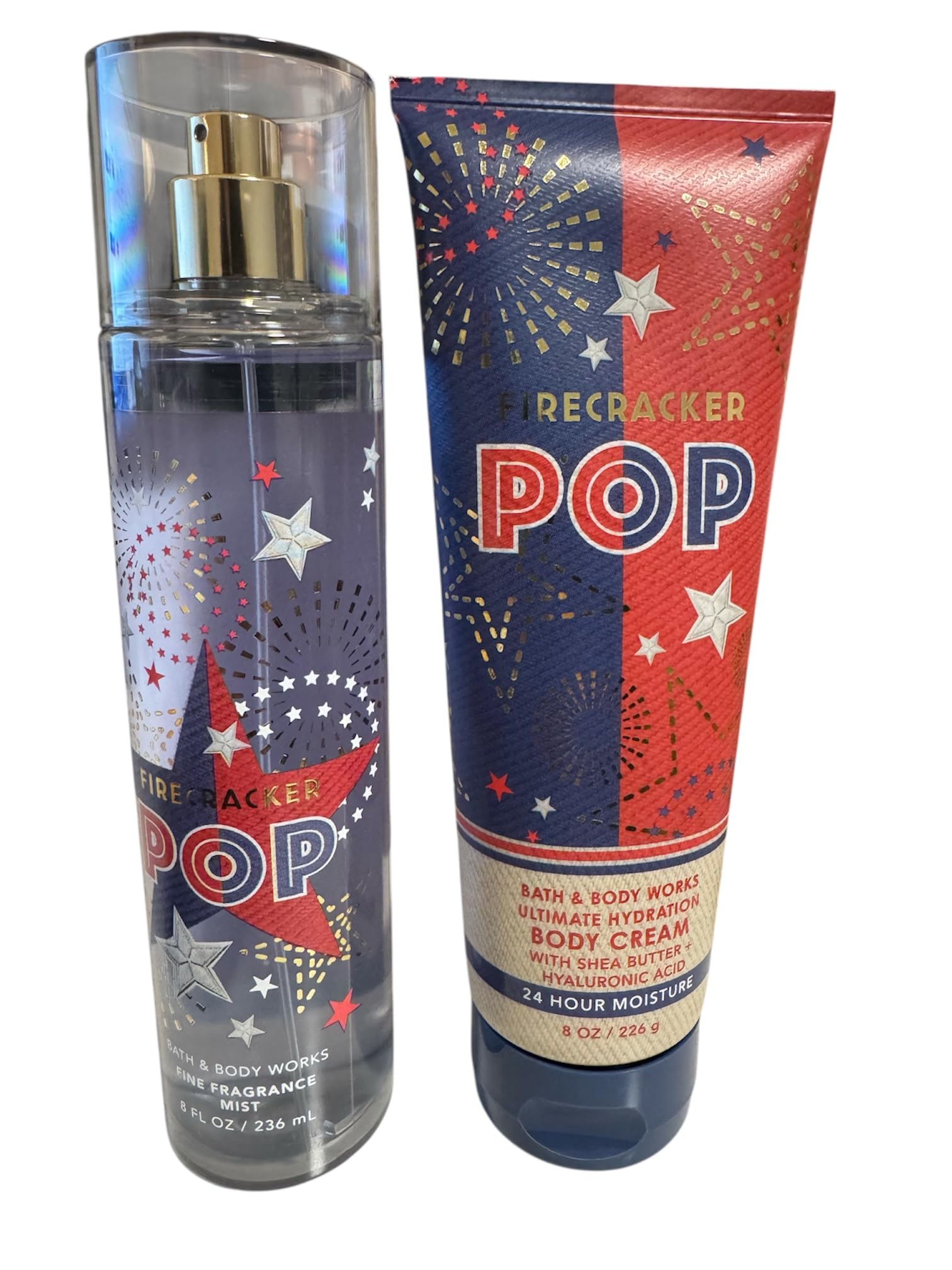 Bath and Body Fine Fragrance Mist Firecracker Pop Gift Set Bundle 8oz Fragrance Mist & Body Cream