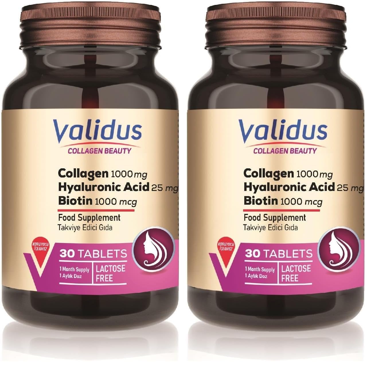 Validus Collagen 1000 mg + Resveratrol + Hyaluronic Acid 30 Tablets (2 paketi)