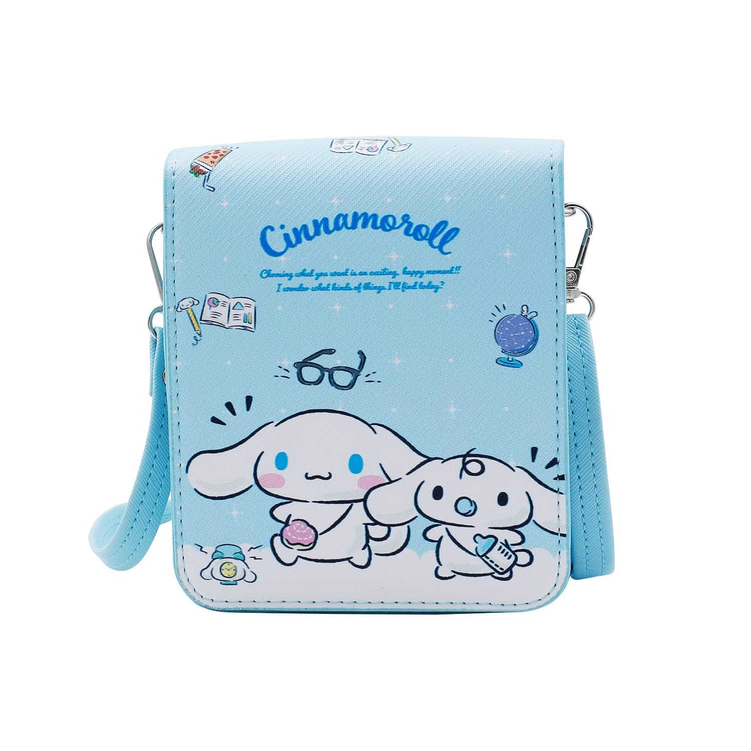 NALACAL Cinnamololl PU Crossbody Bags for Girls, Kawaii Cartoon Kitty Wallet Bags Anime Cute Coin Pouch Wallet for Girls Kids Women