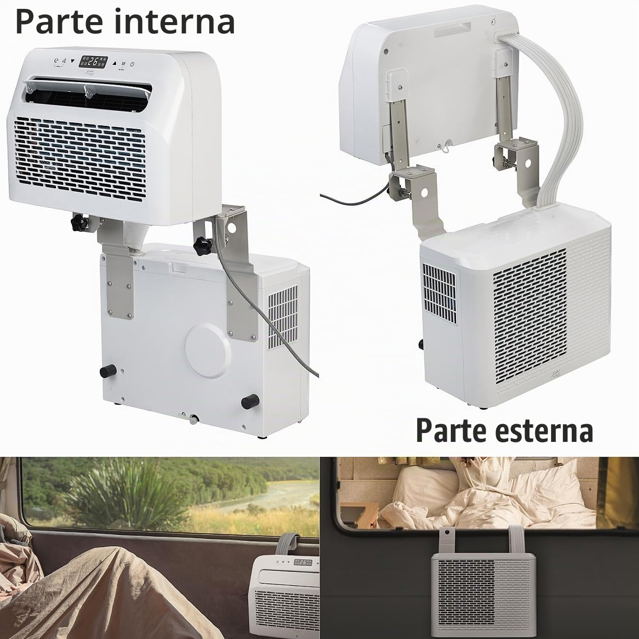 Sichler Haushaltsgeräte Climatizzatore split mobile WiFi 5000 BTU, deumidificatore, bianco