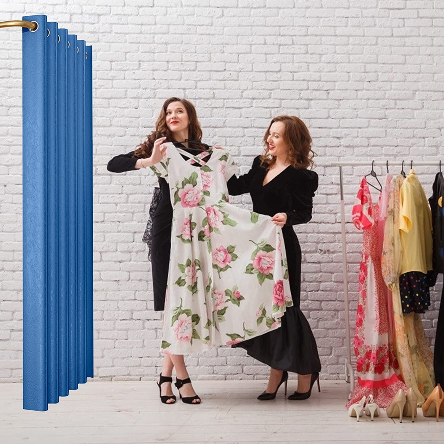 SIAMZYWV Fitting Room Clothing Store Dressing Room for Privacy Protection Movable Changing Room Temporary Shading Curtain