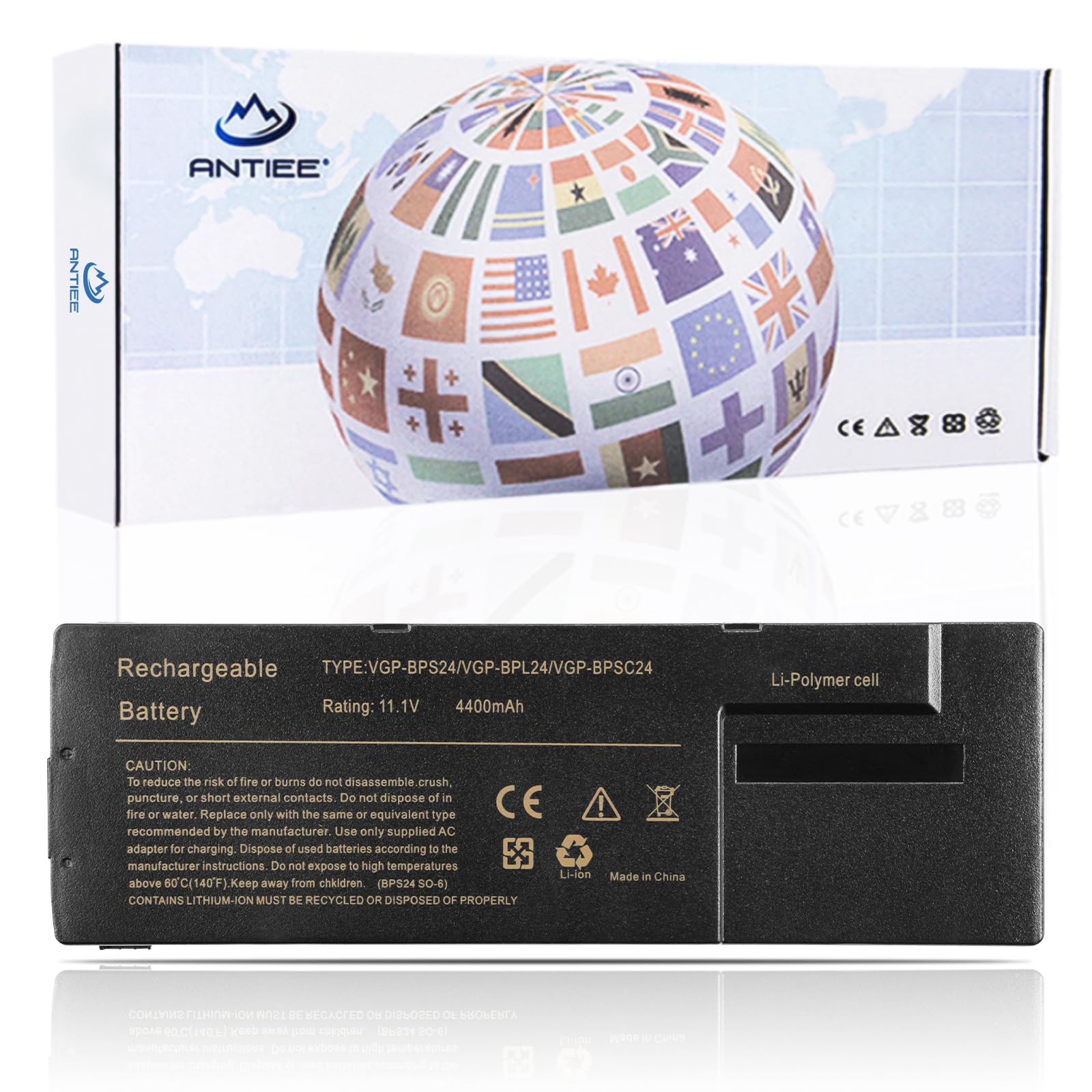 ANTIEE VGP-BPS24 Battery for Sony VAIO VPC-SA VPC-SB VPC-SC VPC-SD VPC-SE SVS13 SVS15 PCG-41213M 41213W 41214M 41214L 41214V 41217L 41216L 41216W 41211M 41212M 41212X VGP-BPL24 VGP-BPSC24