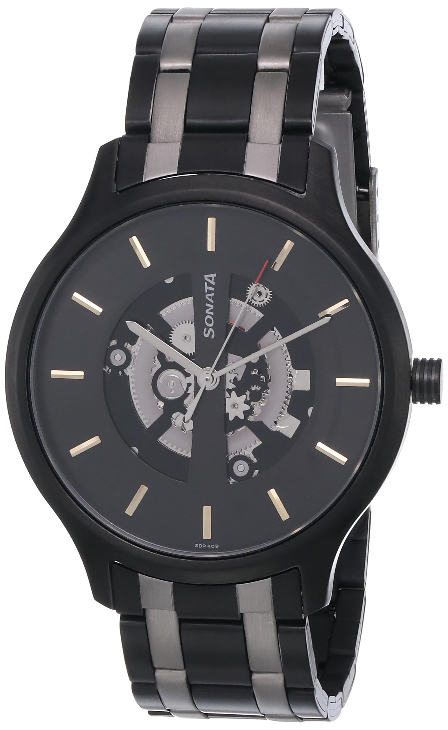 Sonata Unveil Quartz Analog Black Dial Stainless Steel Strap Watch for Men-7140KM03 (B0CRHQCFFR) Amazon Price History, Amazon Price Tracker