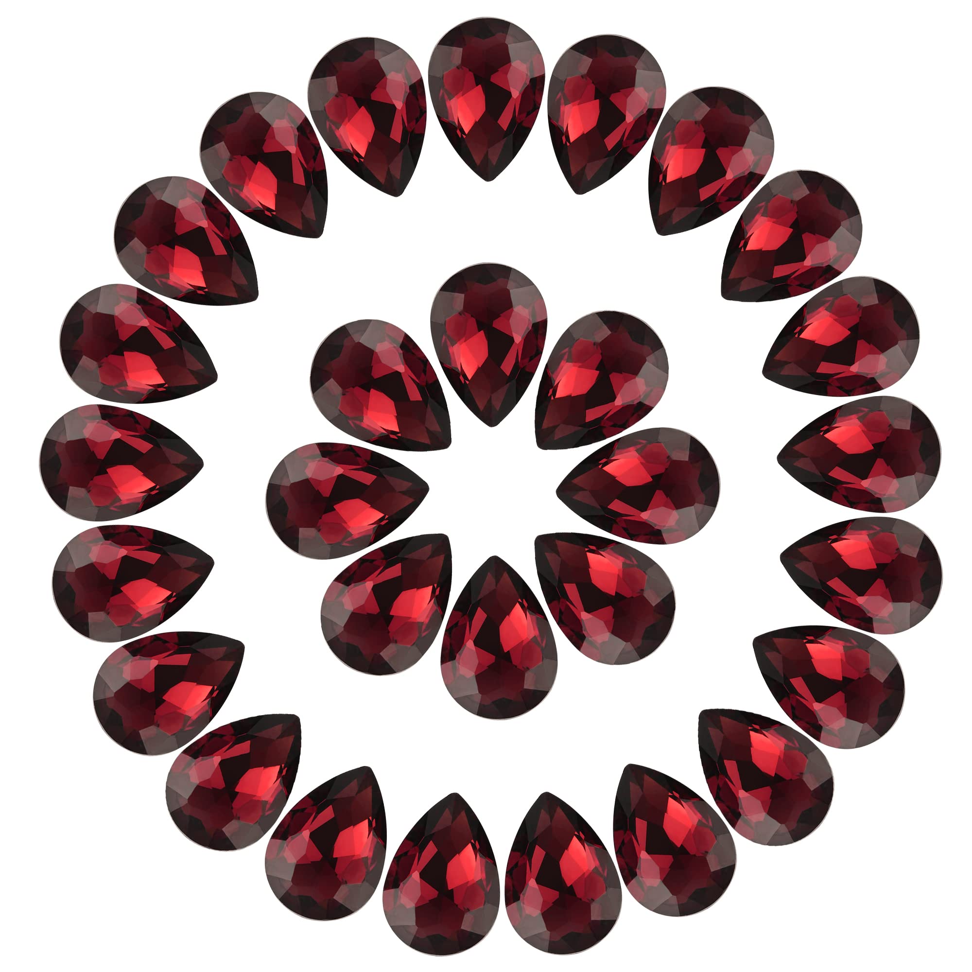 Amazon.com: Teardrop Rhinestones 100Pcs Burgundy Point Back Glass ...