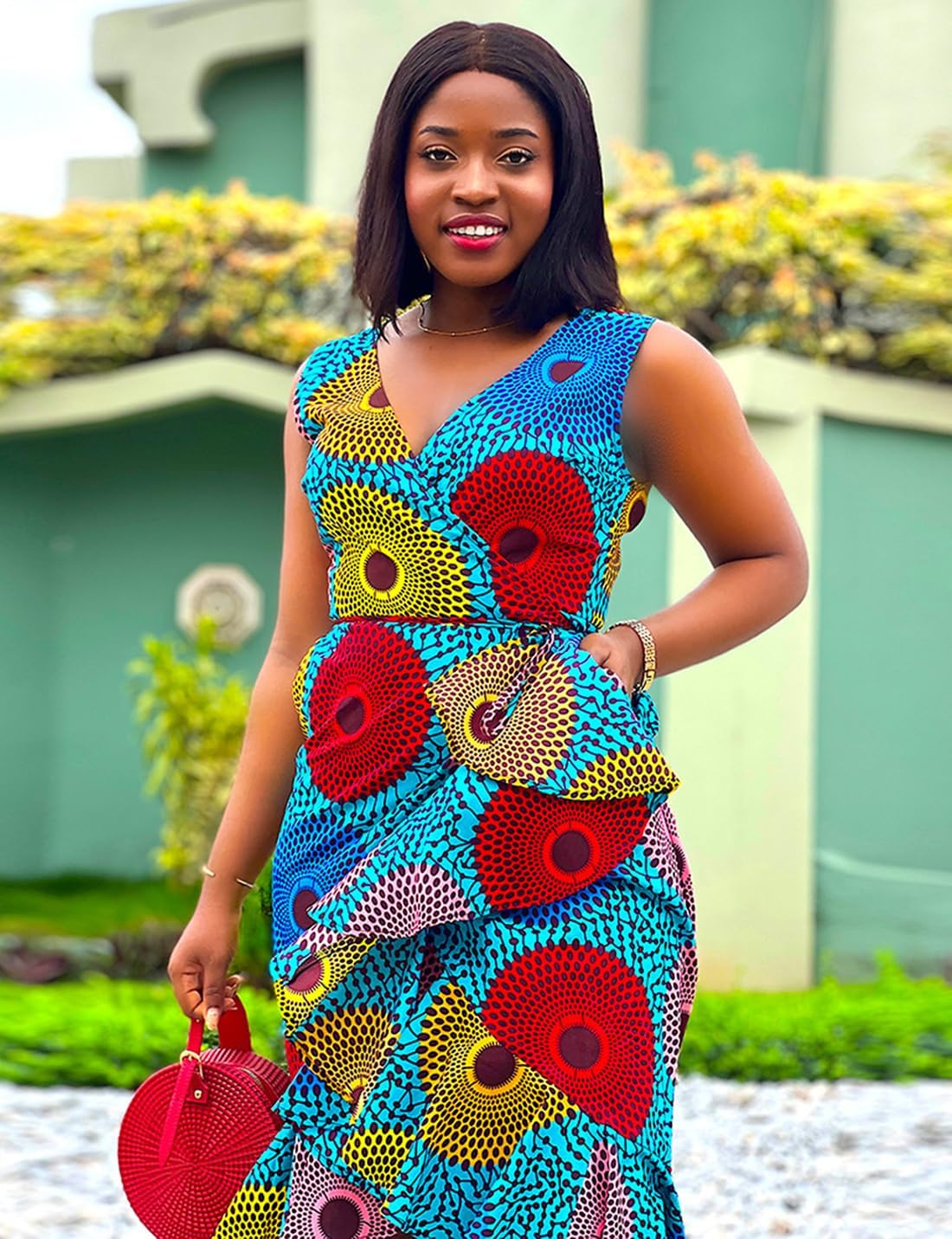 SHENBOLEN Women African Ankara Batik Print Traditional Clothing Casual Party Dress - Image 5