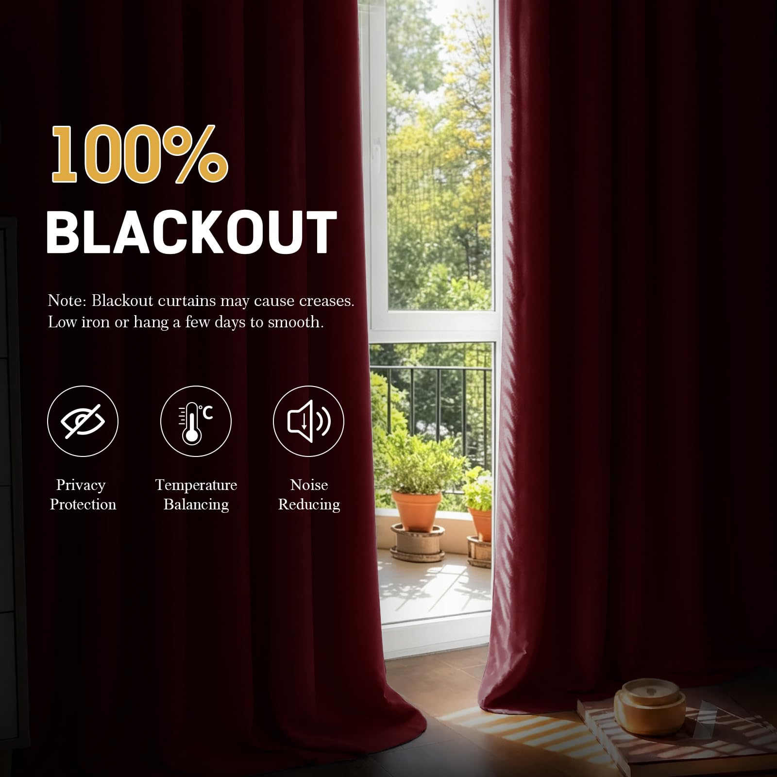 Ystyle Tenda Oscurante 100% Effetto Lino 2 Pezzi, 140×260 CM, Rosse | Termica Isolante Freddo e Caldo, Tenda Fonica Anti Rumore, Tende Natalizie Soggiorno Camera Letto Casa con Occhielli