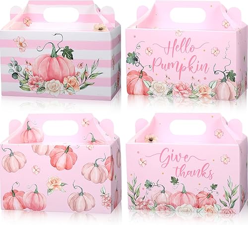 24 cajas de dulces de calabaza con diseño de calabaza pequeña, baby shower, cajas de regalo para otoño, hoja de arce, calabaza, Acción de Gracias,