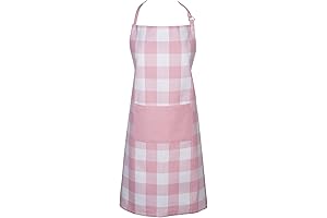 DII Pink & White Unisex Buffalo Check Kitchen Apron