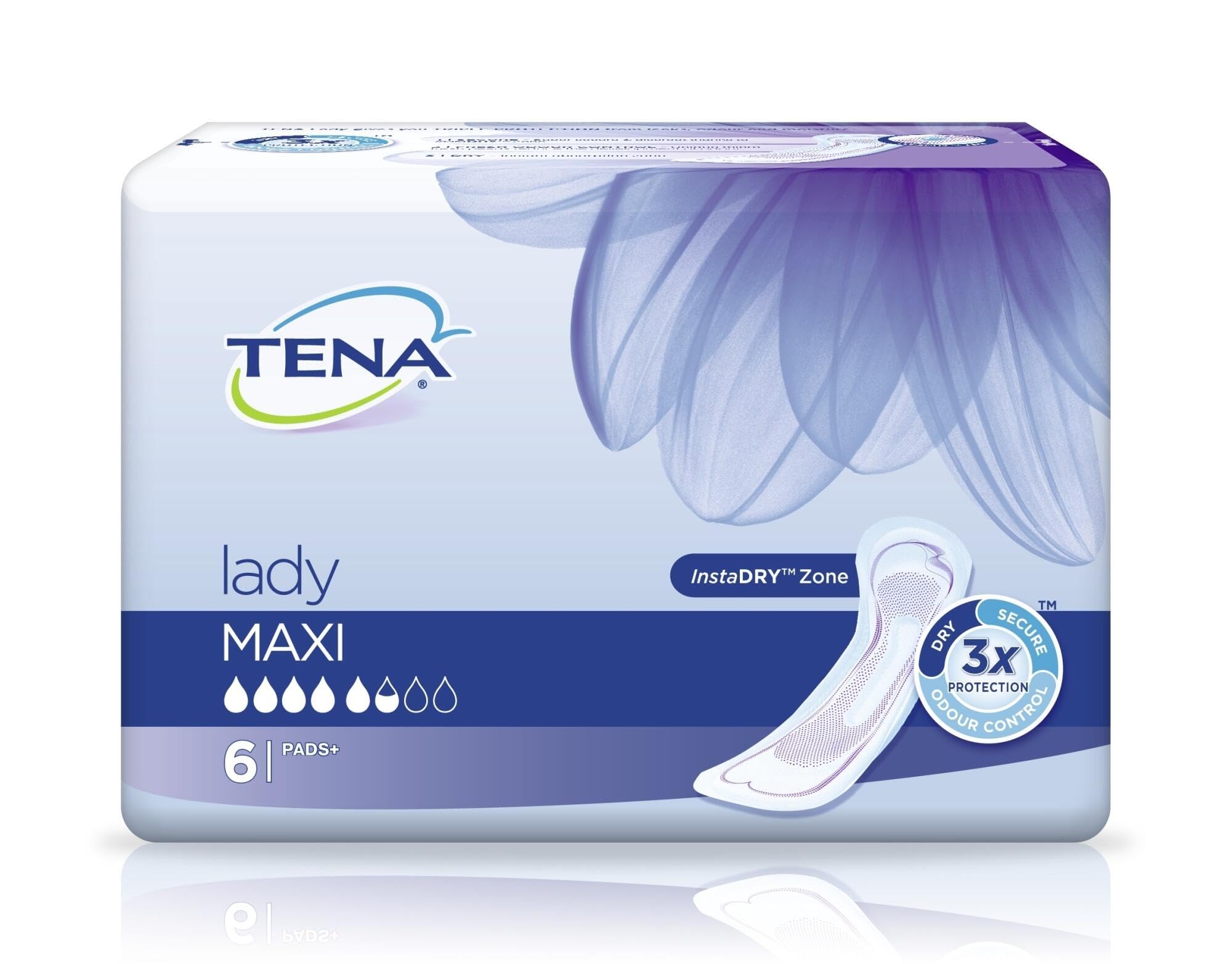 Tena Discreet Protect+ Maxi Pads 6 Pack X 3