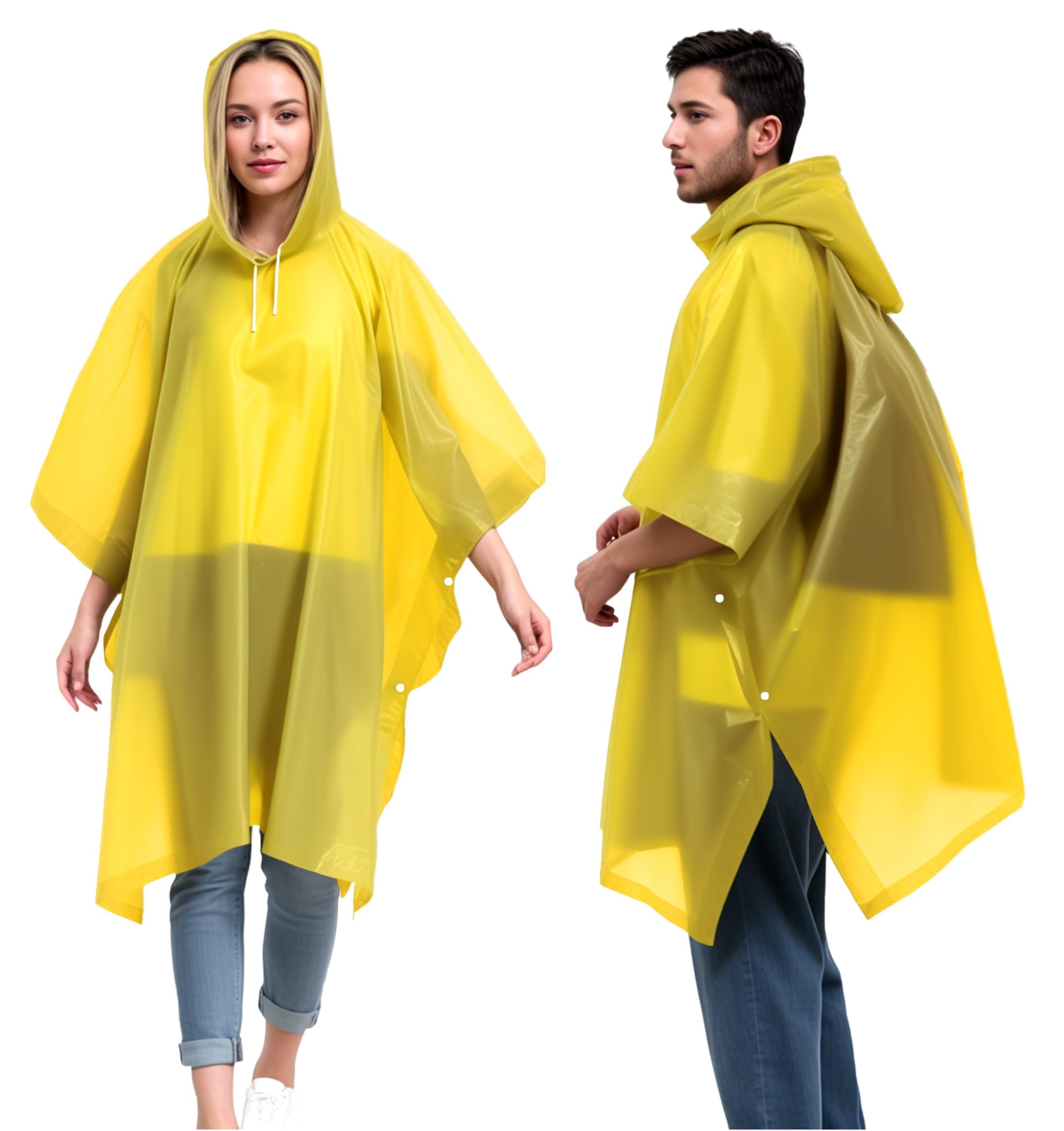 2x Wiederverwendbare Regenponchos Für Erwachsene - Notfall Regenmäntel Mit Kapuze