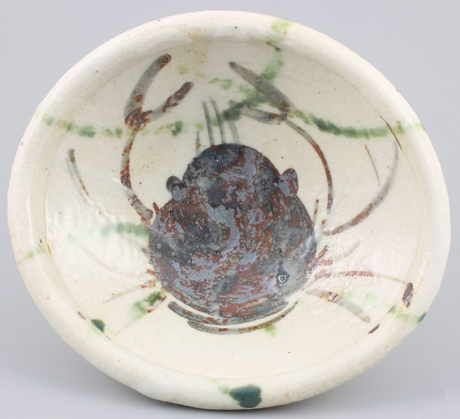 美濃焼　中垣連次　志野織部　蟹　湯呑　茶碗　食器　和食器　小鉢　飯碗　小皿 Amazon.co.jp: 美濃焼 中垣連次 取鉢 小鉢 ボウル 皿 15cm 志野