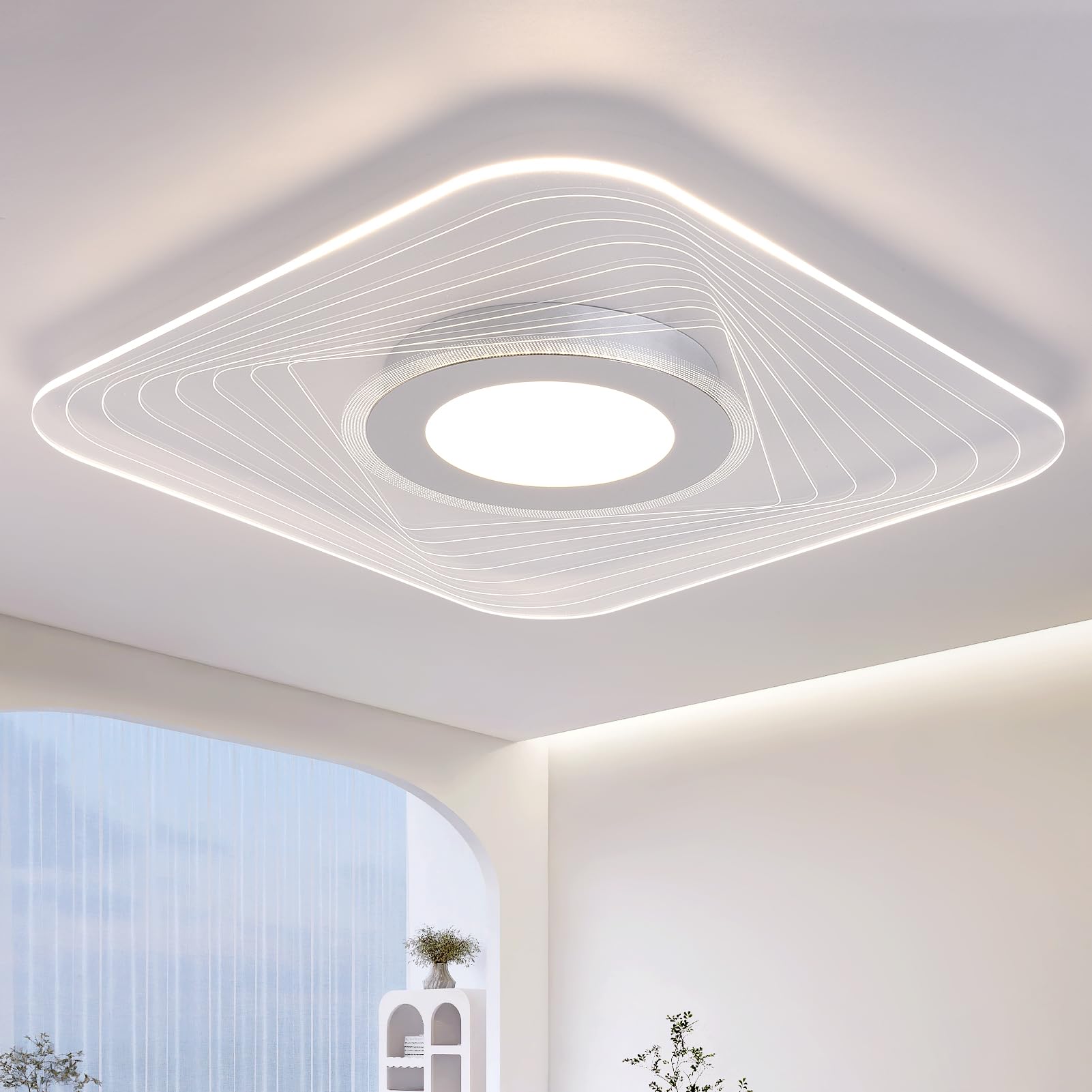 Harper Living Energy Saving Led Ceiling LightSquare Acrylic ShadeNatural White (4000K)Non Dimmable from B&Q
