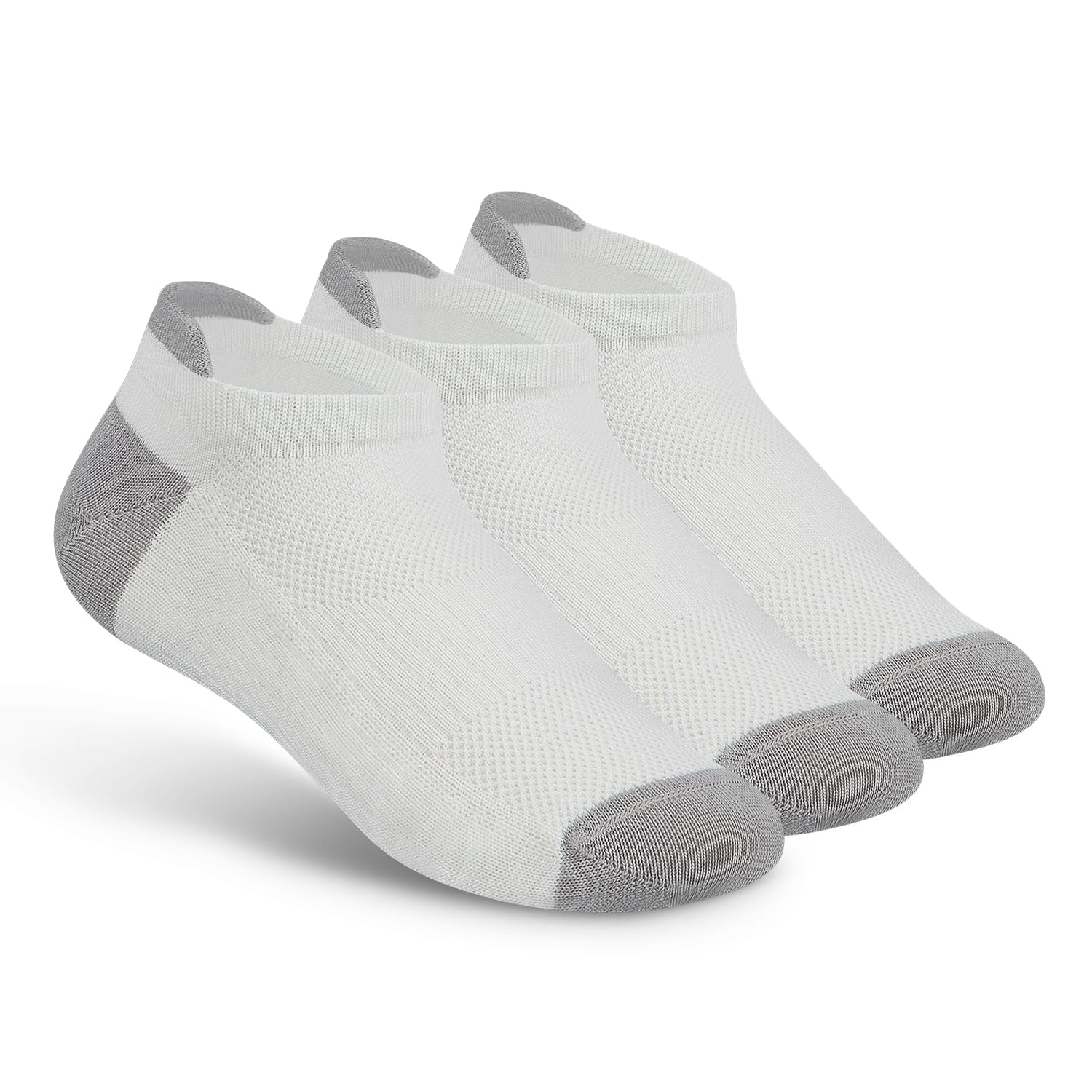 Orthofeet Low Cut Non-Binding Non-Constrictive Circulation Seam Free White Socks, 3 Pack
