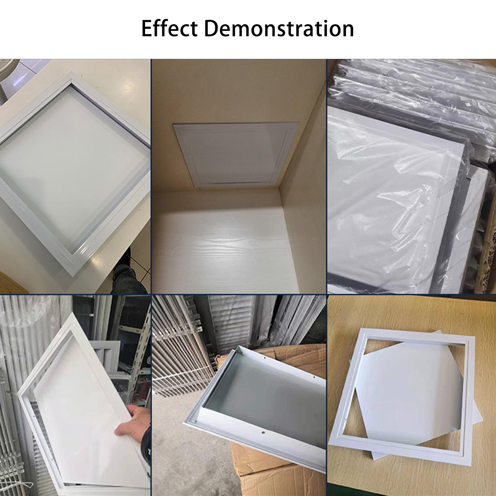 Trampilla Pladur Panel De Acceso Metálico Al Techo, Trampilla Pladur Tapa De Registro Para Ducha De Baño, Aluminio, Incluye Tornillos De Montaje, Puerta De Servicio Oculta(White,50 * 50cm)