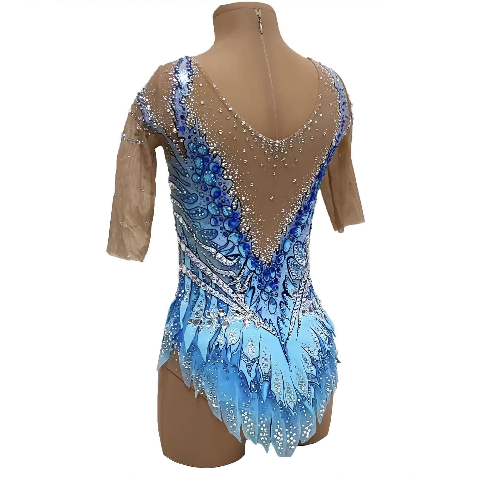 Maillot De Competición De Gimnasia Rítmica, Disfraz De Gimnasia Artística For Niña Con Diamantes De Imitación, Personalizable