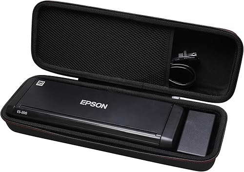 LTGEM Hard Case for Epson Workforce ES-200  ES-300W  ES-300WR Portable Document Scanner - Travel Protective Carrying Storage Bag