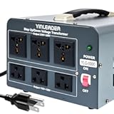 Yinleader 5000 Step Up/Down Transformer Converter 110/120 Volt - 220/240 Volt w/US Power Cord,Circuit Breaker Protection (Grey)