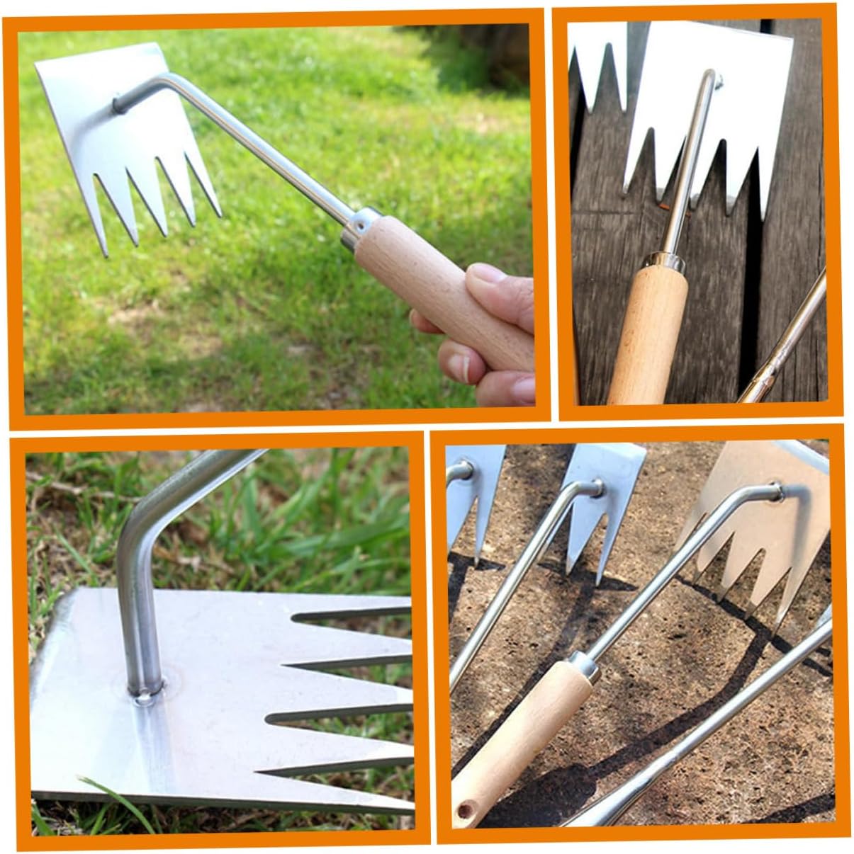 4pcs Ergonomic Hand Weeder Tool for Garden Multi-Function Removal Device for Lawn Comfortable Grip for Easy Root Elimination and Reduced Hand Fatigue