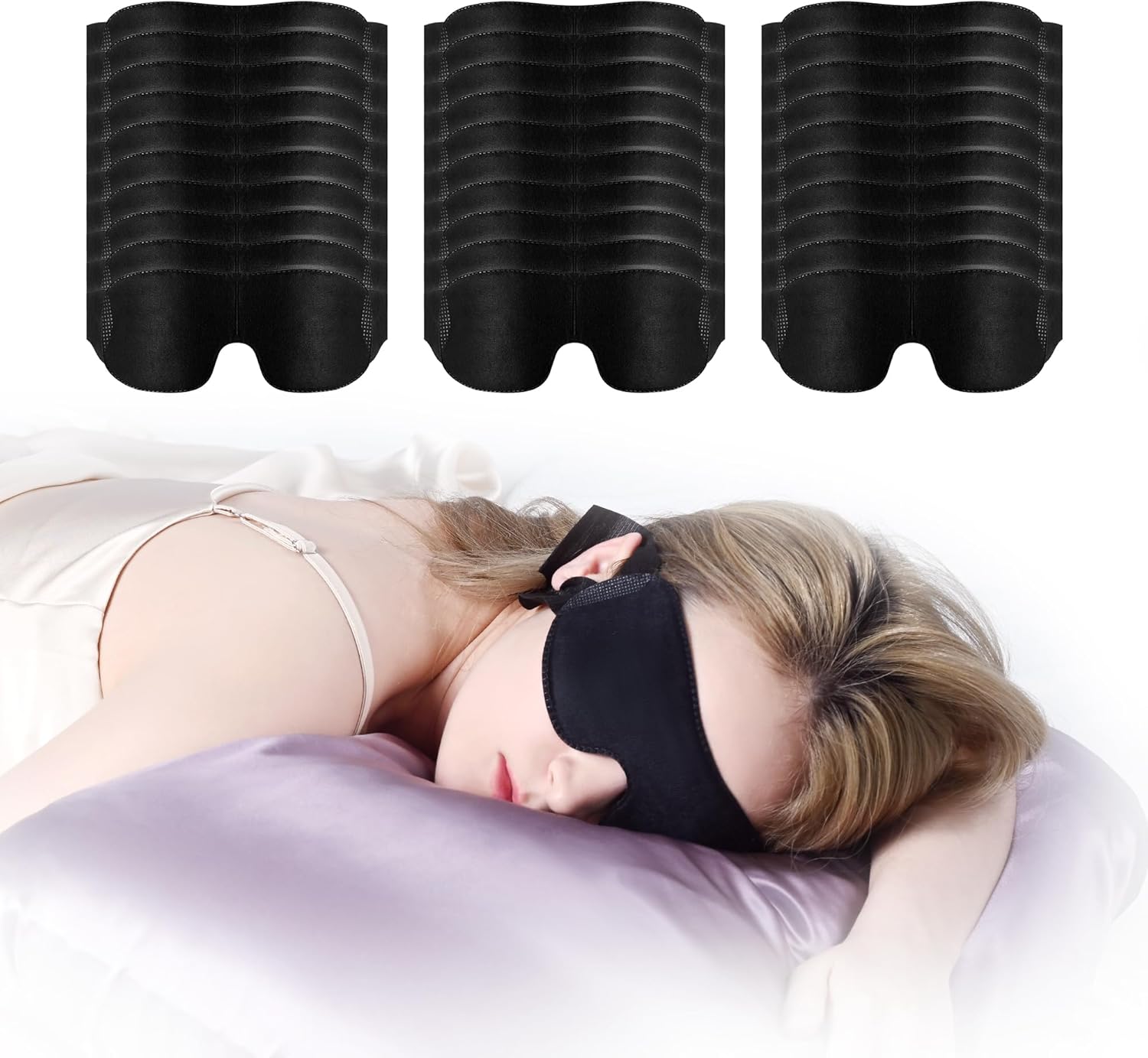 Pack of 30 Disposable Sleep Eye Mask for Men Women, Blindfolds Eye Mask Shade Cover for Sleeping, Night Sleep Mask, Block Out Light, Soft Comfort Eye Shade Cover for Party Games Travel Yoga Nap